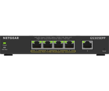 Switch Netgear 5p GS305EPP (5x10/100/1000Mbit, 4xPoE+)